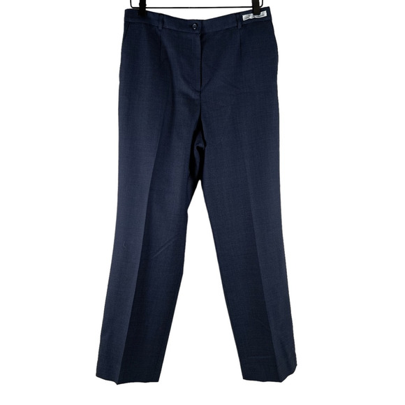 Pendleton Womens Dress Career Pants Blue Houndstooth High Rise Virgin Wool 10 - Picture 1 of 12